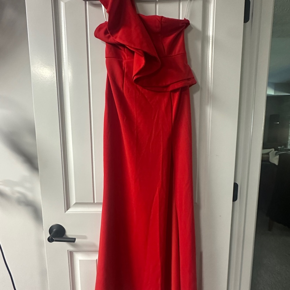 SHEIN Vibrant Red One-Shoulder Dress